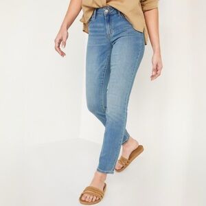 {Old Navy} "Mid Rise Power Slim Straight" Willow Medium Blue Denim Jeans